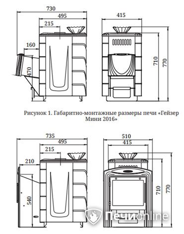 Дровяная банная печь TMF Гейзер Мини 2016 Carbon ДН КТК ЗК антрацит в Домодедово