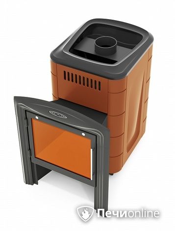 Дровяная банная печь TMF Компакт 2017 Inox Витра терракота в Домодедово