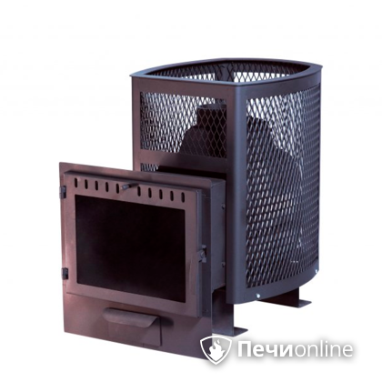 Дровяная банная печь НМК Сибирь Сибирь 20 сетка зк, панорама в Домодедово