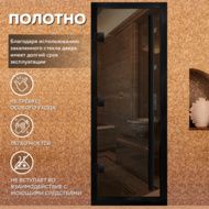 Дверь для бани Arta Премьер 60G бронза с черным профилем, 2100х700 мм