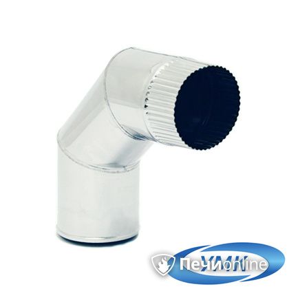 Дымоход УМК Отвод 90° D130 0.5мм нержавейка в Домодедово