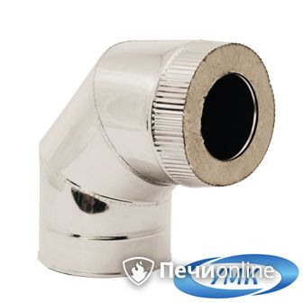 Дымоход УМК Сэндвич-отвод 90° D130х200 Н+Оц 0.5мм 0.5мм по воде в Домодедово