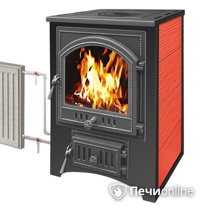 Печь-камин Везувий ПК-01(205) с теплообменником красный в Домодедово