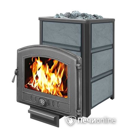 Дровяная банная печь Везувий Легенда 16 (224) в талькохлорите чугун в Домодедово