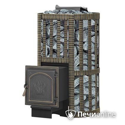 Дровяная банная печь Везувий Ураган Ковка 22 (271) с закрытой каменкой чугун в Домодедово