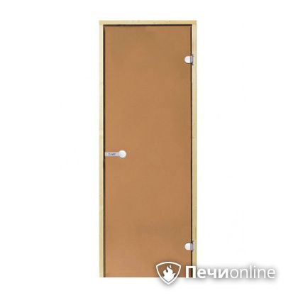 Дверь для бани Harvia Стеклянная дверь для сауны 7/19 коробка сосна бронза  D71901М в Домодедово
