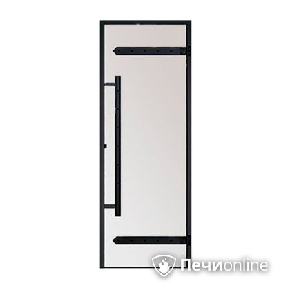 Дверь для бани Harvia Стеклянная дверь для сауны LEGEND 7/19 черная коробка сосна сатин D71905МL в Домодедово